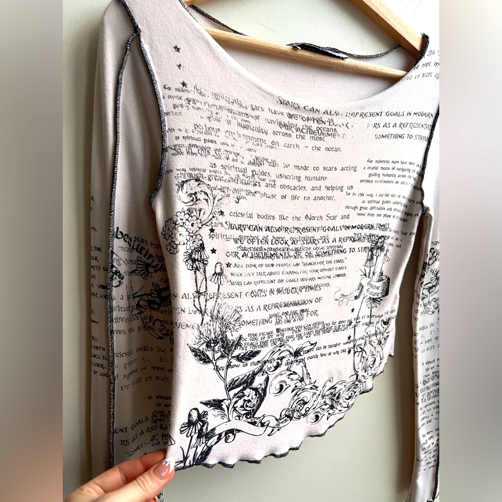 Bershka Cream Long Sleeve top